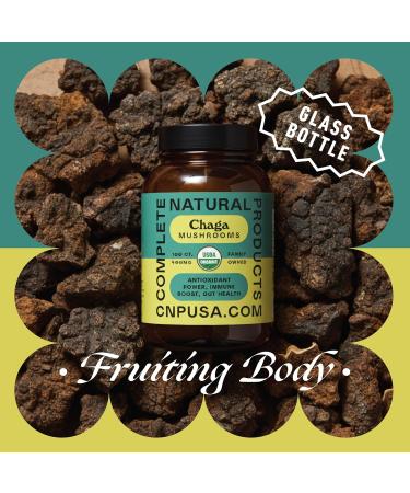 Complete Natural Products Organic Chaga Mushroom Capsules - 100ct Organic Antioxidant Power Immune Boost Gut Support Non-GMO Gluten Free Vegan - Buy Online on GoSupps.com