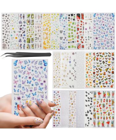 Nail Stickers  24 Stickers for Nails Art  Self Adhesive Nail Art Sticker Decals  Nail Supplies kit Large Sheets