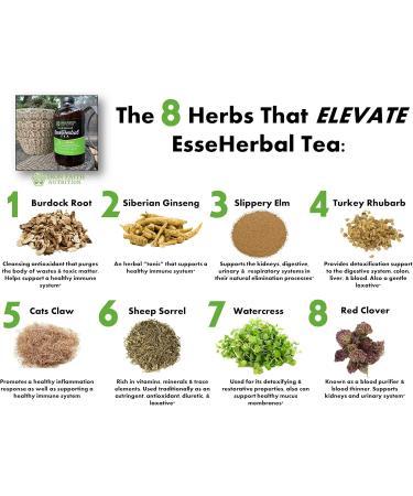 EsseHerbal Tea 8 Herb Formula - Organic Detox & Cleanse Support Non-GMO Vegan Immune System Boost - 32 oz - Buy Online on GoSupps.com