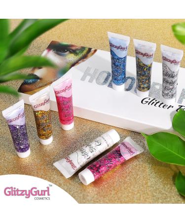 Holographic Glitter Face and Body Gel 8 Pack Cosmetic Glitter Body Glitter Hair Glitter Festival Gel Pack of 8 - Buy Online on GoSupps.com