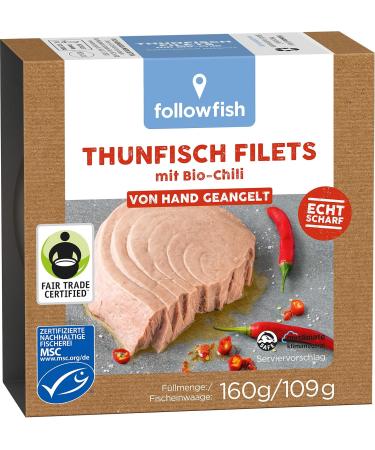 Buy Followfish MSC Fair Trade Tuna Fillets with Organic Chilli - 160g Pack of 8 | Premium Quality International Shipping - Buy Online on GoSupps.com