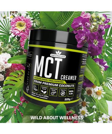 Natures Aid MCT Oil Creamer Powder - Add to Coffee Shakes Smoothies - 100 Percent Premium Coconut Oil Pure Sustainably Sourced Vegan Vegetarian GMP Standards Rapid Absorbed for Energy MCT Oil Creamer Powder 225g - Buy Online on GoSupps.com