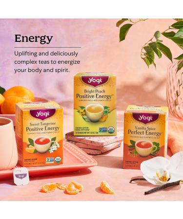 Yogi Peach Bergamot Bright Day Organic Tea, Contains Caffeine Vegan Friendly Kosher USDA Certified Organic 16 Tea Bags - Pack of 6 - Buy Online on GoSupps.com
