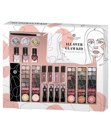 Boulevard de Beaut 82-Part Makeup & Nail Design Set - Compact Nude Palette 50 Eyeshadows 14 Lip Glosses 4 Lipsticks 4 Nail Polishes - Ideal Travel Kit for On-the-Go Beauties - Buy Online on GoSupps.com