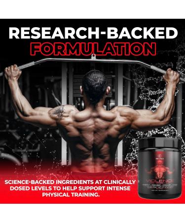Precision Dosed Violence Pre Workout Powder for Men & Women - 180mg Natural Caffeine - Keto Energy Drink Powder with L Citrulline Malate & Beta Alanine - Buy Online on GoSupps.com
