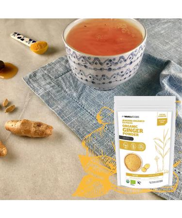 Organic Ginger Powder - 8 Oz (227g) | 100% Pure Ginger Root from Peru | Resealable Zip Lock Pouch | Perfect for Cooking, Baking, Smoothies & Tea | Gluten-Free, Additive-Free, Sugar-Free | Non-GMO & Vegan - Buy Online on GoSupps.com