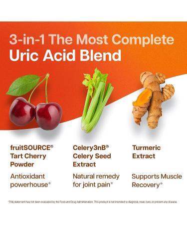 Uric Acid Cleanse Support: Tart Cherry Extract Capsules 2500mg with Turmeric & Celery Seed - 60 Capsules - Buy Online on GoSupps.com