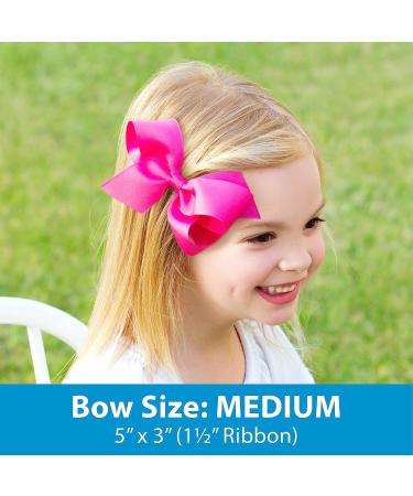 Wee Ones Girls' Classic Grosgrain Hair Bow on WeeStay Clip - White Medium - Buy Online on GoSupps.com