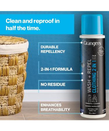 Grangers Wash + Repel Clothing 2 in 1 Powerful | 300ml | Cleaning and Waterproofing Wash for all Outdoor Clothing | Waterproof Jacket - Buy Online on GoSupps.com