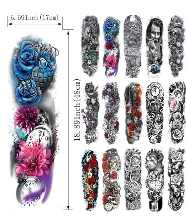 Dalin Temporary Tattoo Sleeves Full Arm - Pirate Ship & Pocket Watch Collection 16 Sheets - Buy Online on GoSupps.com