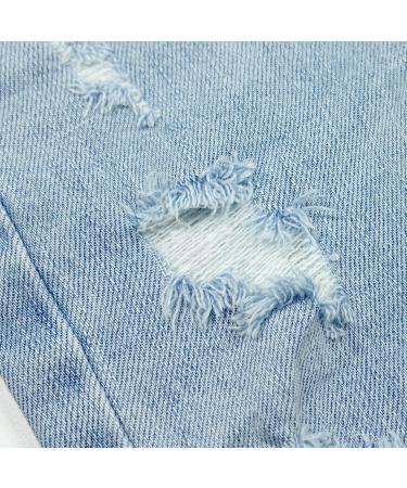 KIDSCOOL SPACE Baby Boys Jeans | Elastic Band | Straight Fit Ripped Denim Pants | Lightblue | 18-24 Months - Buy Online on GoSupps.com