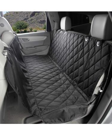4Knines Dog Seat Cover with Hammock for Cars and SUVs - Heavy Duty, Non Slip, Waterproof Regular Black