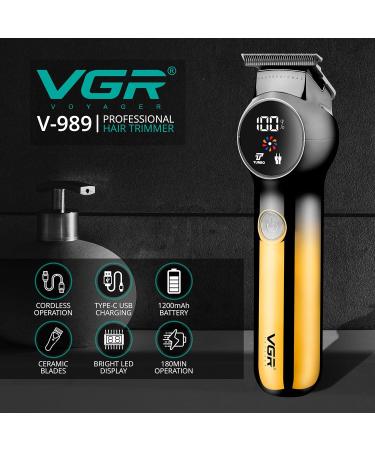 VGR Men's Electric Beard Trimmer with Turbo Mode and Precision Ceramic Blades - Buy Online on GoSupps.com