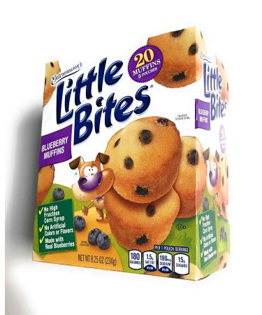 Entenmann's Little Bites Blueberry Muffins ( 20 Muffins 5 Pouches) Net WT 8.25 oz (234g)