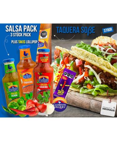 Sharp Sauce Chili Sauce Set - Pack of 3 | Salsa Verde Taquera & Hot Sauce | Authentic Mexican Flavor & Takis Fuego Lollipop - Buy Online on GoSupps.com