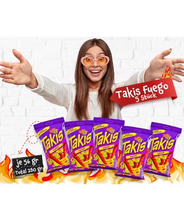 Buy Takis Fuego Chips Box - Spicy 56g (Pack of 5) for International Shipping - Large Pack Snacks - Buy Online on GoSupps.com