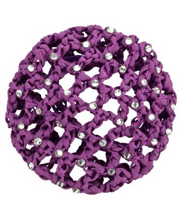 Dance pattern Ballet Duttnetz - Mila - with glittering stones and hair tie - purple - pretty hair network node network for thick and thin hair - women and children