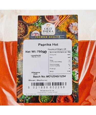 Old India Paprika Hot 750g - Premium Quality Spice for Spicy Dishes - Buy Online on GoSupps.com