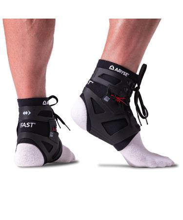 ARYSE IFAST - Ankle Stabilizer Brace - Superior Ankle Support for Men and Women. Basketball, Baseball, Running, Football, Volleyball & More - (Large, Black, Pair) Large Black