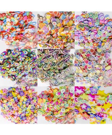 TOAOB 8000pcs Mixed pattern Cute Designs Colorful Fimo Slices For Nail Art Decorations
