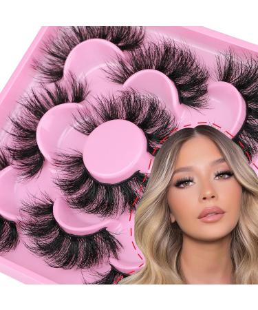 Dramatic 20mm Fluffy Mink Lashes - 5 Pairs Pack | Long & Thick Wispy Faux Mink False Eyelashes - 22A - Buy Online on GoSupps.com