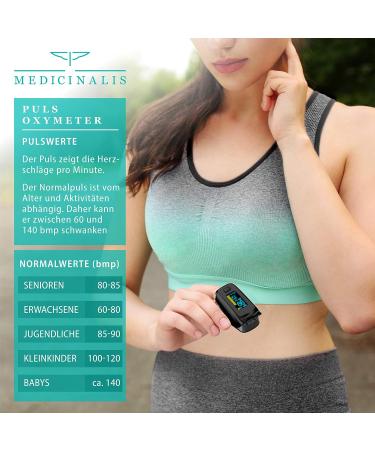 Buy Medicinalis Pulse Oximeter - Accurate SpO2 & Pulse Measurement | OLED Display Battery Indicator One-Touch Operation - Black - Buy Online on GoSupps.com
