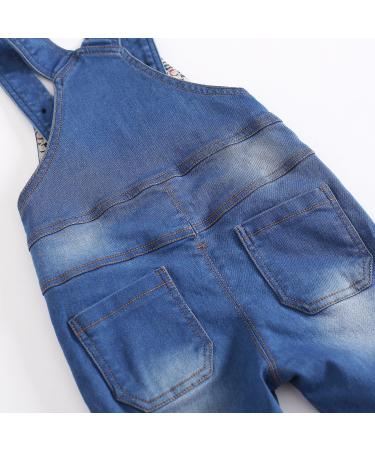 Kidscool Space Baby & Little Boys/Girls Water Washed Ripped Soft Denim Overalls 3-4 Years Light Blue-2006 - Buy Online on GoSupps.com