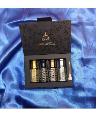 Rose White Jasmine Lily of Valley & Sandal Fragrance for Men & Women Woody Earthy Concentrated Perfume oil Long Lasting Fragrance Non-Alcoholic (Parfum 12ml) (Pack of 4) Discovery Set (4X12 ML) - Buy Online on GoSupps.com
