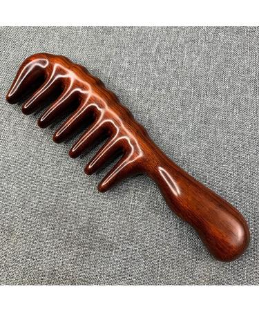Massage tools massage rolls massage tab massage tool green sandal wood massage curb large meridian massage curb rosewood comb head meridian ridge made of wood red sandal wood (color: red sa Red Sandalwood