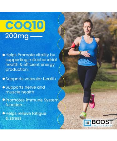 CoQ10 200mg - High Absorption Vegan Supplement with Bioperine | Non-GMO Gluten-Free 90 Capsules - Buy Online on GoSupps.com