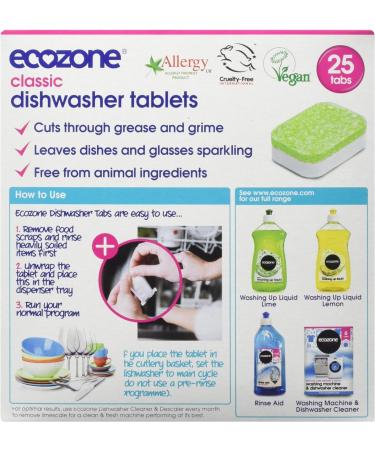 Ecozone All in One Classic Dishwasher Tablets - Pack of 25 - Buy Online on GoSupps.com