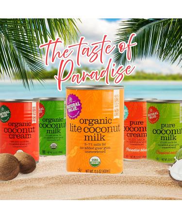 Natural Value Organic Lite Coconut Milk 13.5oz (Pack of 12) | Organic Coconut Milk - 13.5 Ounce Cans - Buy Online on GoSupps.com