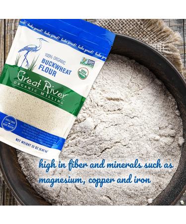 Great River Organic Milling Specialty Buckwheat Flour 22 Ounces - Pack of 4 | Organic Flour - Buy Online on GoSupps.com