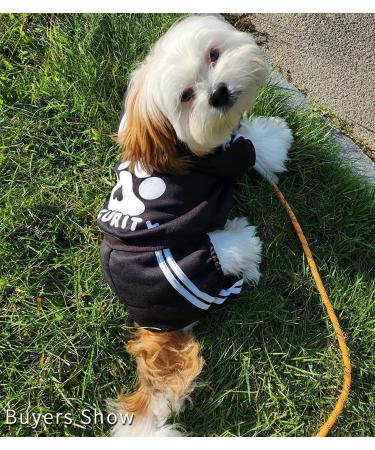 Otunrues XXS Black Dog Hoodie | Fleece Sweatshirt Dog Jumpsuit | Winter Coat for Small Dogs and Cats - Buy Online on GoSupps.com
