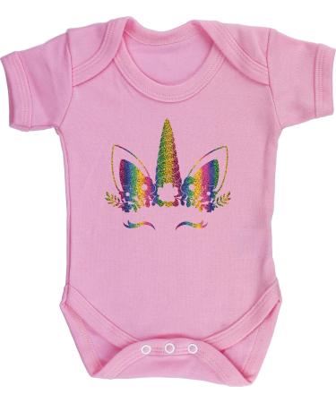 Hippowarehouse Rainbow flower unicorn baby vest bodysuit (short sleeve) boys girls