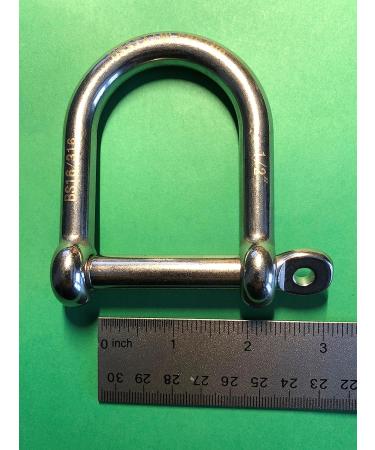 Stainless Steel 316 Wide D Shackle 3/8 (10mm) - Heavy Duty D Ring for Rigging and Lifting - Buy Online on GoSupps.com