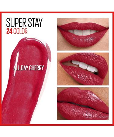 Maybelline Super Stay 24 Liquid Lipstick - All Day Cherry Red | Long-Lasting & Highly Pigmented Formula with Moisturizing Balm - Buy Online on GoSupps.com