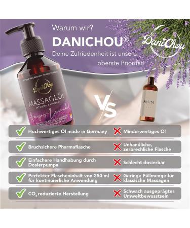 Danichou Amyris Lavender Massage Oil 250ml - 100% Vegan Natural Relaxing Fragrance - Deep Relaxation & Well-Being - No Colors or Preservatives - Buy Online on GoSupps.com