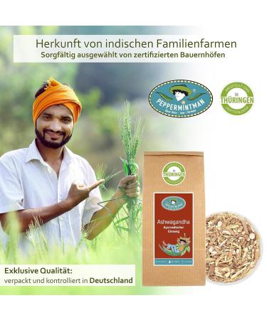 Ashwagandha Tea 400g - Ayurvedic Vitality Blend for Sleep & Wellness - Traditional Herbal Ginseng - Peppermintman - Buy Online on GoSupps.com