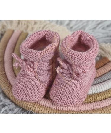 Royal Icon Baby Booties 0-3 Months - Knitted Bow Baby Boots for Boys & Girls - Warm & Safe Baby Slippers - Newborn Bootees Ri359 (Rose Gold) - Buy Online on GoSupps.com