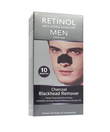 Retinol Men s Charcoal Blackhead Remover The Original Anti-Aging Peel-Off Cleansing Pore Strips Unclogs Pores & Lifts Out Deep-Down Dirt Oil & Blackheads In Just 10 Minutes