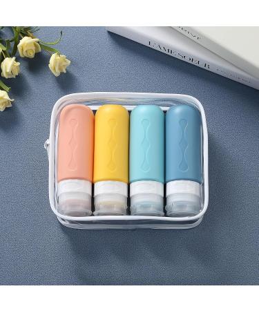 Gemice Silicone Travel Bottles Set - 90ml Leak-Proof Containers FDA Approved for Shampoo & Body Care - 4 Pieces Pink Travel Set - Buy Online on GoSupps.com