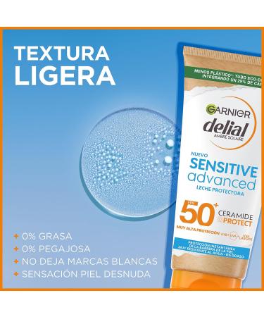 Garnier Delial Sensitive Advanced Sonnenmilch IP50+ f r empfindliche Haut - 175 ml | Hochwirksamer Sonnenschutz - Buy Online on GoSupps.com
