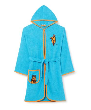 Playshoes Unisex Children's Terry Cloth Bathrobe Dressing Gown 146-152 aqua blue The Mouse