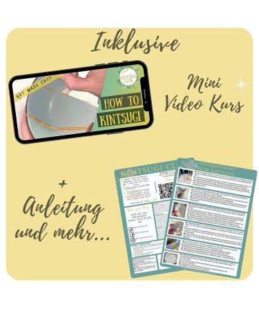 Kintsugi Repair Kit - Repair Broken Ceramics with Gold Glue | Meditation DIY Gift | Japanese Craft - Kintsugi Club - Buy Online on GoSupps.com