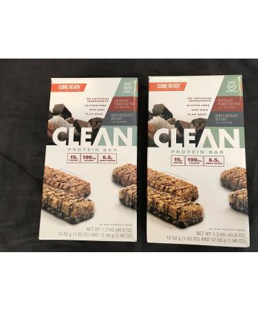Come Ready Nutrition Clean Protein Bars (2 pack) 48 Total Bars - 24 Chocolate Sea Salt and 24 Chocolate Peanut Butter ONLY $1.38/Bar 48 Piece Assortment
