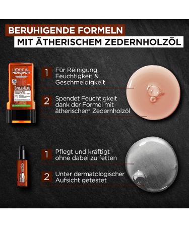 L'Or al Men Expert Bartpflege Set - Beard Oil & Shower Gel Gift for Men | Barber Club | Cedar Oil Infused 330ml - Buy Online on GoSupps.com