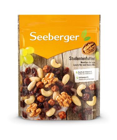 Seeberger Student food: classic nut-fruit mix made of hazelnut kernels almonds walnuts & cashew nuts with raisins-rich in vitamin E vegan (1 x 400 g) 400 g (1 Pack) single