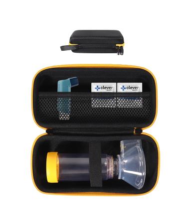 GETGEAR Asthma Inhaler Holder case Compact and Sturdy case for Handy Ventolin Inhaler for Adults and Kids (CASE ONLY) (Black)