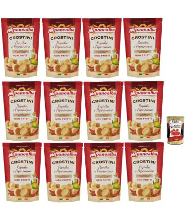 Panealba Crostini Crostini Croutons with pepper and chilli peppers 12 x 100 g + Italian polpa Gourmet 400 g